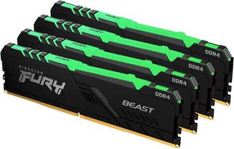 Оперативная память Kingston FURY Beast RGB 4x8GB DDR4 PC4-24000 KF430C15BBAK4/32