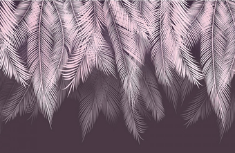 Фотообои Citydecor Пальмовые листья с оттенком (пудровый-пурпурный) 400x270