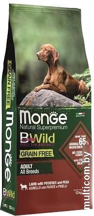 Сухой корм для собак Monge BWild Grain Free Adult Lamb (12 кг)