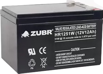 Аккумулятор для ИБП Zubr HR 1251 W (12 В/12 А·ч)