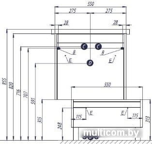 Акватон Тумба под умывальник Капри 60 1A230101KPDB0 (таксония темная)