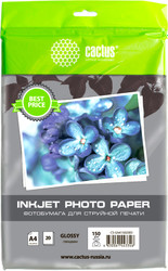 Фотобумага CACTUS Глянцевая A4 150 г/м2 20 листов CS-GA415020ED