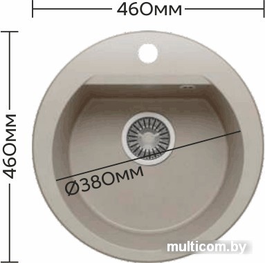 Кухонная мойка Polygran Atol-460 (бежевый 27)