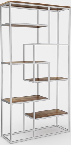 Стеллаж Hype Mebel Зиг-Заг-2 100x170 (белый/дуб галифакс олово)