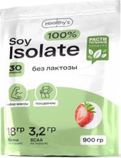 Протеин сывороточный (изолят) Healthys 100% Soy Isolate (900г, клубника)