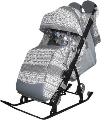 Санки-коляска Galaxy Kids 3-1 (Финляндия серый)