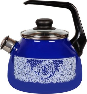 Чайник со свистком СтальЭмаль Вологодское кружево 4с209я