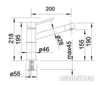 Смеситель Blanco Alta Compact Silgranit (жемчужный) [520729]
