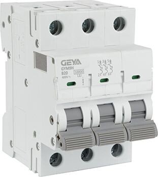 Выключатель автоматический GEYA GYM9H-3P-20B 3P 20A B 10kA 3M GYM9H3P20B