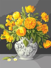 Три совы Желтые цветы КХ4050_53906