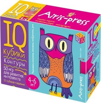 Кубики Айрис-Пресс Умные кубики. Контуры 27488