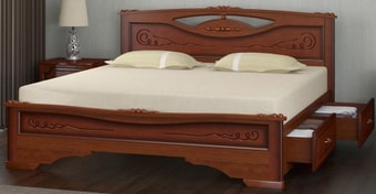 Кровать Bravo Мебель Карина-1 90x200 (с ящиками, орех)