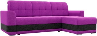 Угловой диван Mebelico Честер 61119 (правый, вельвет, фиолетовый/черный)