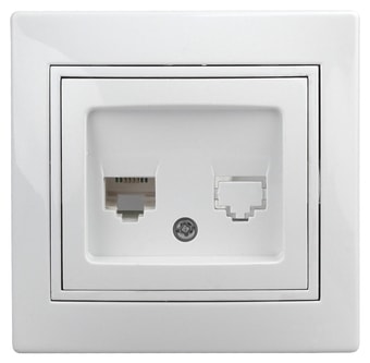 Розетка компьютерная Intro 1Э-303-01 (White)