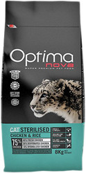 Корм для кошек Optimanova Cat Sterilised Chicken & Rice 8 кг