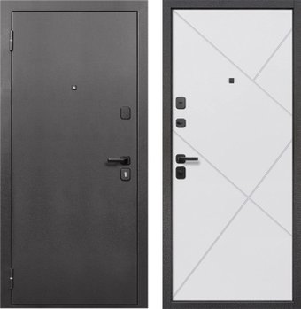 Металлическая дверь Guard 7см Серебро/белый матовый (86x205, левая)