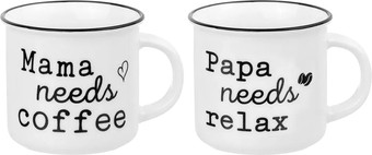 Набор кружек Elan Gallery Papa Needs Relax&Mama Needs Coffee 880171 (2 шт)
