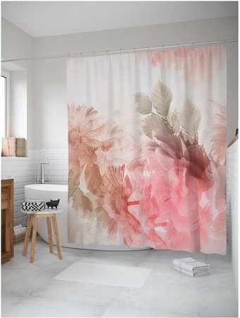 Шторка-занавеска для ванны JoyArty Цветочный туман sc_17043