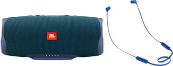 Беспроводная колонка JBL Charge 4 (синий) + T110BT (синий)