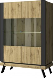 Шкаф-витрина Anrex Street 2V (дуб наварра/черный)