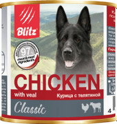 Консервированный корм для собак Blitz Classic Курица с телятиной 0.4 кг