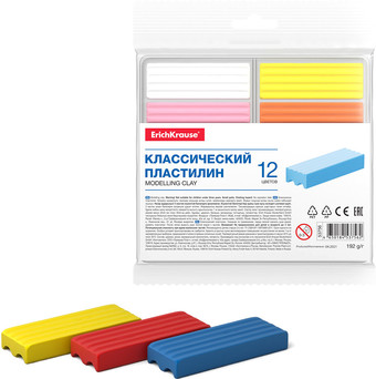 Пластилин Erich Krause Basic 53756 (12 цв)