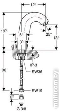 Смеситель Geberit Hytronic 60 IR [115.725.21.1]