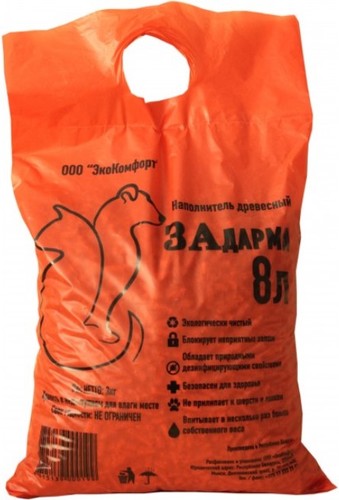 Наполнитель для туалета Задарма Древесный 8 л
