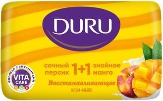 Косметика по уходу за телом Duru Крем-мыло 1+1 Сочный персик & Знойное манго 80 г