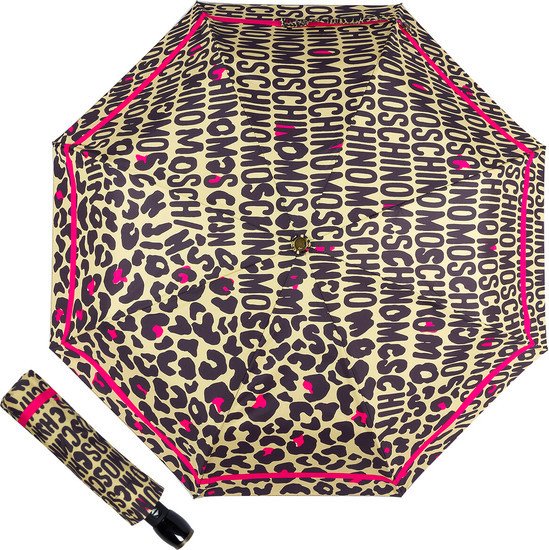 Складной зонт Moschino 8013-OCD Animal Logo Light Brown