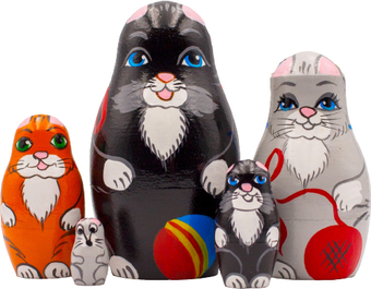 Развивающая игра Брестская Матрешка Коты (набор 5 шт)