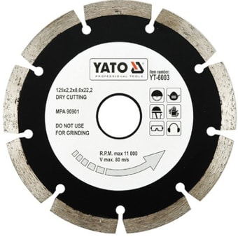 Отрезной диск алмазный Yato YT-6003