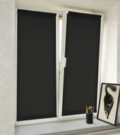 Рулонные шторы Delfa Сантайм Лен СРШ-01 МД2681 (34x170, черный)