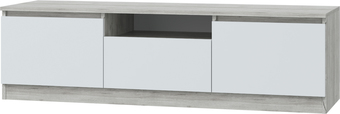 Тумба MLK Лори ТВ с ящиком и 2 дверками (дуб серый/белый)
