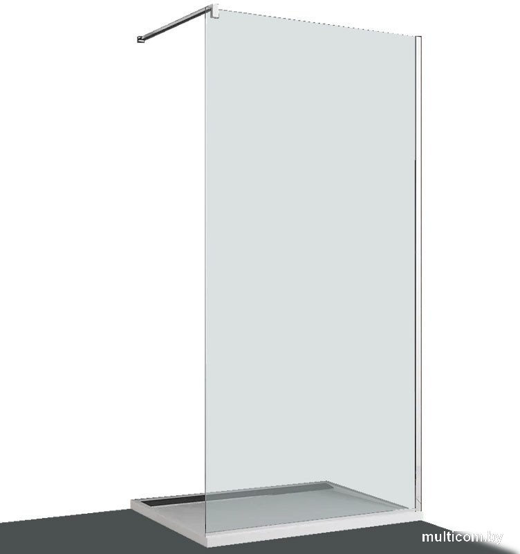 Душевая стенка MVL Walk In Line Ocean 800 MVL-O203-193-76 (хром/прозрачное стекло)