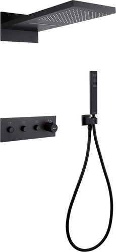 Душевая система Abber Rund AF8752B (черный матовый)