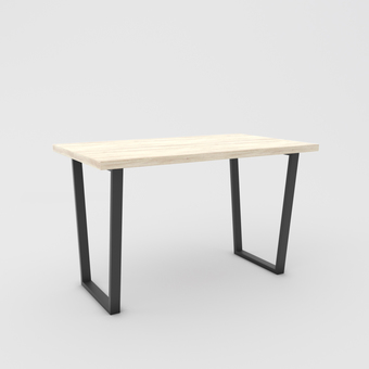 Кухонный стол Hype Mebel Трапеция 125x75 (черный/древесина белая)