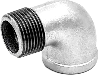 Фитинг Fittex PLUS Угольник сантехнический Ду 25 (1") ВР/НР 127-3576 (чугун оцинкованный)