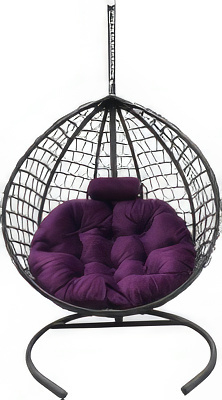 Подвесное кресло Craftmebel Кокон Капля Премиум (фиолетовый/графит)
