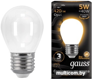 Светодиодная лампа Gauss Filament Globe E27 5 Вт 2700 К 105202105