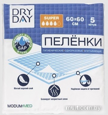 Пеленки Modum Dry Day Super 60x60 (5 шт)