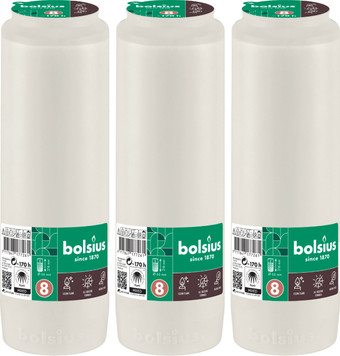 Набор свечей Bolsius Ритуальные масляные Copmo rc8 rspo mb 8 дней горения (белый)