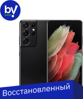 Смартфон Samsung Galaxy S21 Ultra 5G SM-G998B/DS 12GB/128GB Восстановленный by Breezy, грейд B (черный фантом)