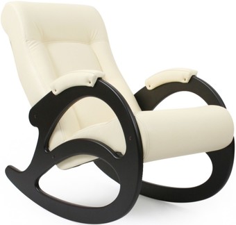 Кресло-качалка Мебелик Сенатор Модель 77 (экокожа белый/венге)