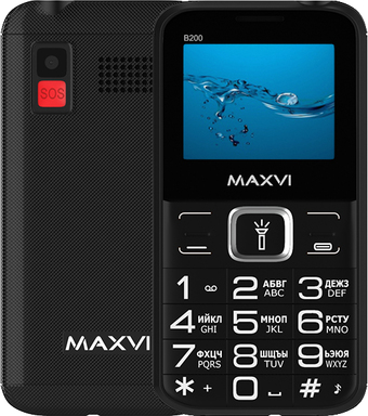 Кнопочный телефон Maxvi B200 (черный)