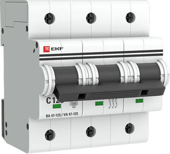 Выключатель автоматический EKF PROxima ВА 47-125 3Р 125А (С) mcb47125-3-125C