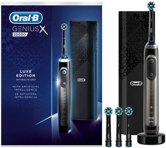 Электрическая зубная щетка Braun Oral-B Genius X 20000 Luxe Edition (серый)