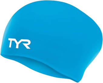 Шапочка для плавания TYR Long Hair Wrinkle-Free Silicone Cap LCSL/420 (голубой)