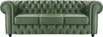 Диван Brioli Честерфилд трехместный (микровелюр, В61 мятный)