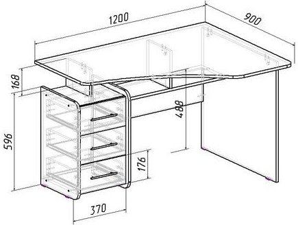Письменный стол MFMaster Триан-5 (левый, белый)